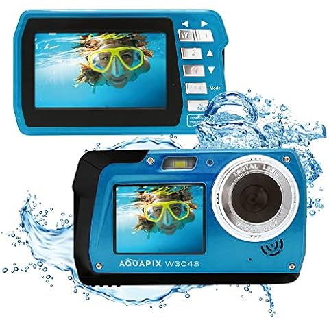 Cámara Sumergible Easypix W3048 Edge Iceblue con Pantalla Dual de 48MP Cover