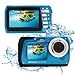 Produktbild Easypix Aquapix 'Edge' Unterwasserkamera mit Zwei Displays, wasserfest bis 3 m, bis zu 48 MP Auflösung, 16x Digital-Zoom, 13 MP Sensor, Video bis 4K, Eisblau