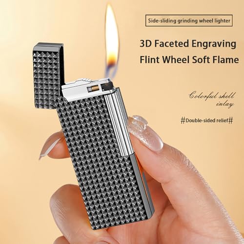 Encendedor de metal recargable JIANCHEN negro miniatura 3