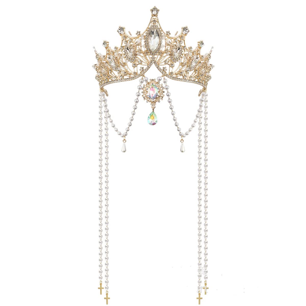 Wedding Crown Baroque Queen Crown Rhinestone Wedding Crown Tiara for Women Costume Party Hair Accessories