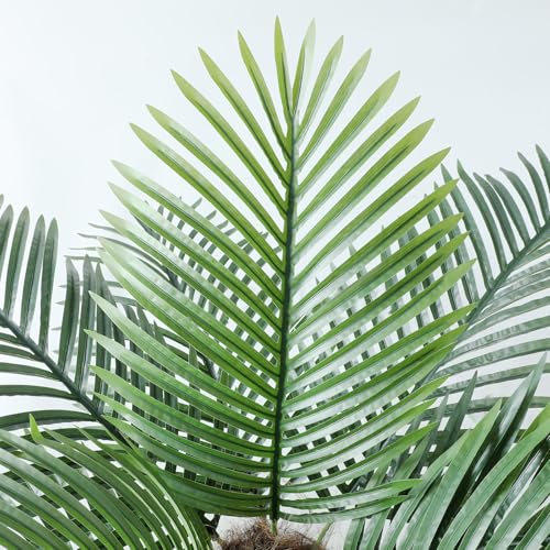 Image of Nafresh 8ft Tall UV Resistant Faux Palm Tree, 96in Artificial Palm Tree Indoor Outdoor, Fake Tree with Real Bark and Realistic Leaves and for Home House Office Living Room Yard Patio.
