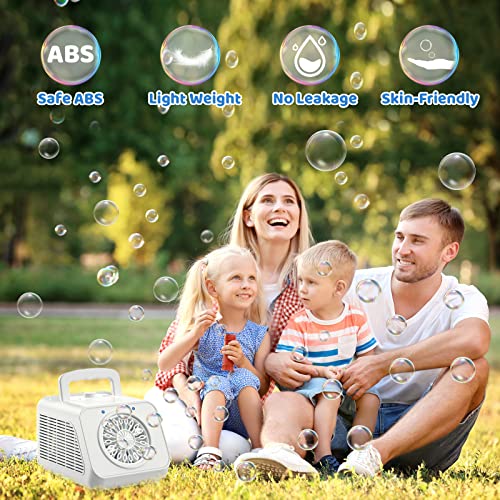 Bubble Machine Automatic Bubble Blower,15000+ Bubbles Per Minute Bubbles For Kids Toddler Bubble Maker With 2 Speeds,Portable Bubble Machine Toys For Indoor Outdoor Wedding Birthday Party Gifts(White) #TOP1