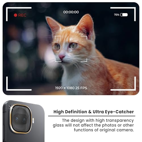 Image of FIRST MART Gold Camera Ring Guard Protector for iQOO 15R | Tempered Glass with Metal Alloy Rings, HD Clear, Scratch Resistant, Case-Friendly | Pack of 1