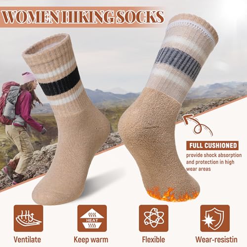 Image of Velice Womens Merino Wool Thermal Thick Hiking Winter Socks