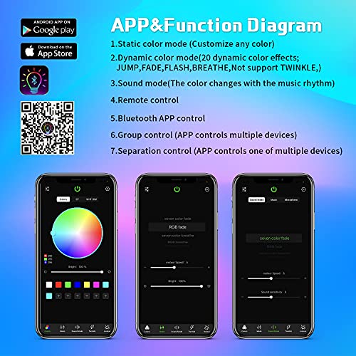 Amki Car Use 6W Bluetooth Fiber Optic Lights Star Ceiling Light Kits,Sound Activated App Remote Control Light Source With 150Pcs*0.03In*6.5Ft Fiber Optic Cable Strand Home Decoration Sensory Lighting #TOP1