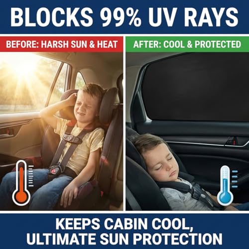 XCBYT Magnetic Car Window Shades 4PCS