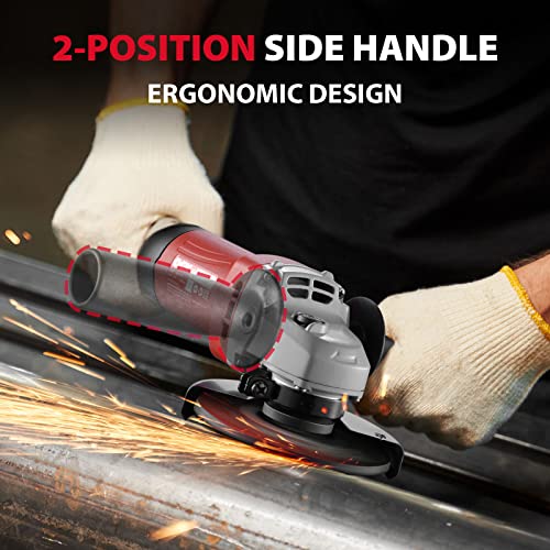 Dck KSM09-115S Angle Grinder, 4-1/2-Inch, 6.7Amp Corded Angle Grinder, 11,800 Rpm With 2 Safety Guards, 6-Piece Discs (2 Cutting/2 Grinding/2 Flap Discs), Professional Angle Grinder For Metal, Wood (Ksm09-115S) thumb #5