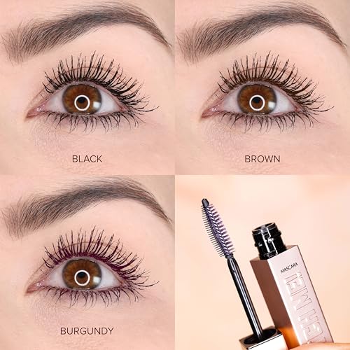 Image of Whats Up Beauty - 3 Watch Me! Volumizing & Lengthening Mascaras (Black, Brown, Burgundy) with Peptides + Vitamin B5 | Clean, Cruelty-Free, Sustainable | Made in Italy | Lash Care Formula