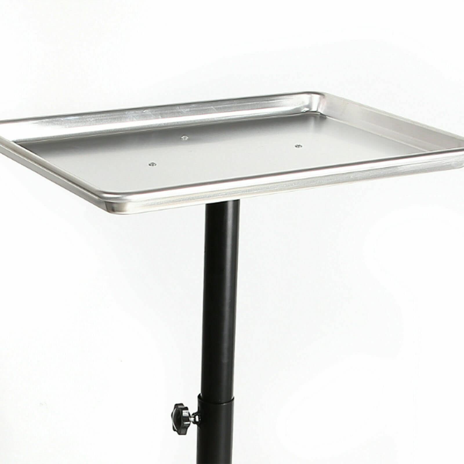 Carrito de trabajo de peluquería, carrito de belleza de metal, carrito de salón móvil, altura ajustable, para peluquería, salón de belleza, spa (negro)