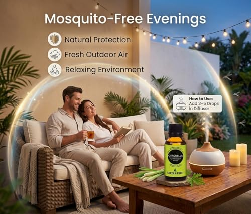 Image of Earth N Pure Citronella Essential Oil | 100% Pure & Natural | Steam Distilled & Undiluted | Outdoor Freshness, Home Fragrance & Aromatherapy | Vegan & Cruelty-Free | 250ml