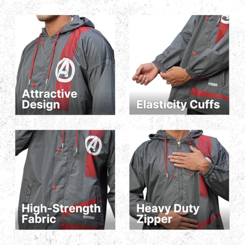 Image of Citizen Avengers Polyester Casual Style Raincoat For Men With Waterproof Pant, Adjustable Inbuilt Hood & Carry Bag | Durable & Lightweight Rainsuit With Mobile Pockets