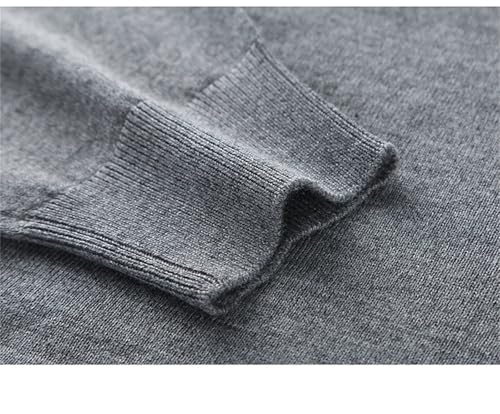 Dcvmvmn Mens Spring Sheep Wool Knit Casual Turn-Down Collar Pullovers Sweater Male Long Sleeve Kniwear Blue4