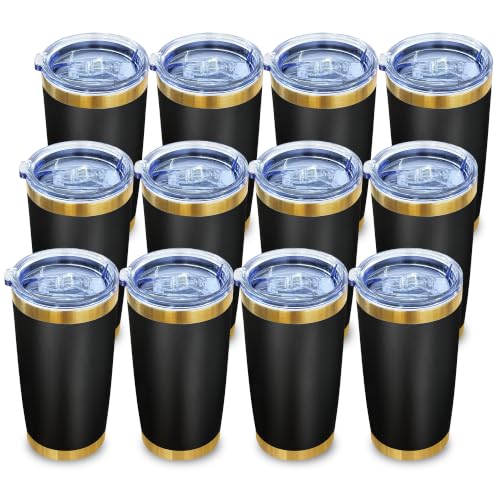Image of 20 oz Insulated Tumbler Bulk Stainless Steel Tumbler,Black,12 Pack
