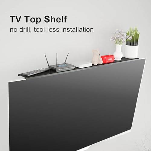 Miniatura 3 de Bracwiser Plus - Estante superior de TV sin taladro de 35.43 pulgadas de ancho para monitor delgado de TV, soporte de montaje superior de TV,
