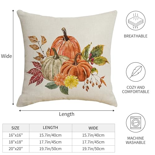 Fall-Pillow-Covers-18×18-Set-of-2-Thanksgiving-Pumpkin-Maple-Leaves-Decorative-Throw-Pillowcase-Autumn-Harvest-Linen-Cushion-Cover-for-Home-Sofa-Couch-Farmhouse-Indoor-Outdoor-Fall-Decor Fall Pillow Covers 18×18 Set of 2 Thanksgiving Pumpkin Maple Leaves Decorative Throw Pillowcase Autumn Harvest Linen Cushion Cover for Home Sofa Couch Farmhouse Indoor Outdoor Fall Decor