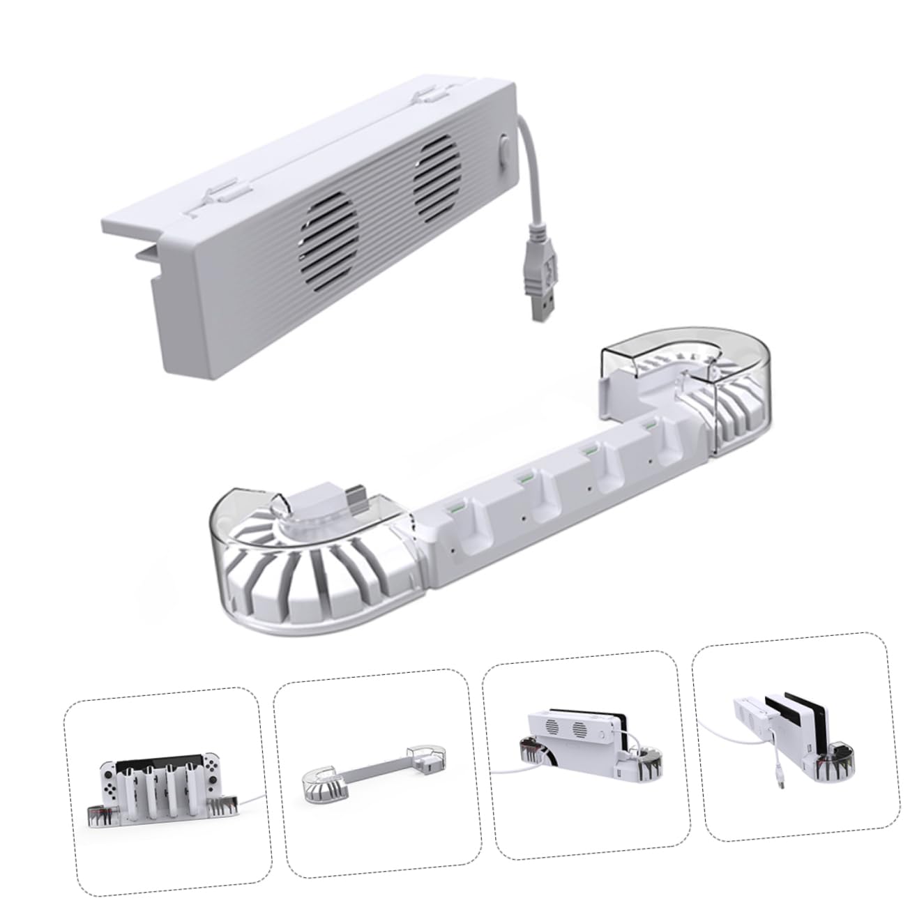 Ciieeo Base De Carga Enfriador De Aire para Consola Switch Estación De Carga Dual Compatible Refrigerador OLED para Regalos