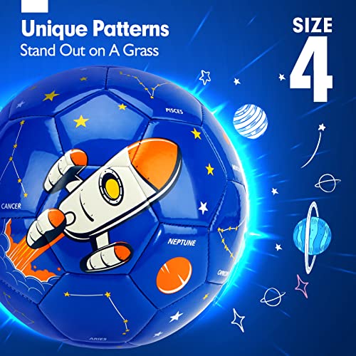 Soccer Ball Size 4 Soccer Ball with Pump Mesh Bag Kids Soccer Ball