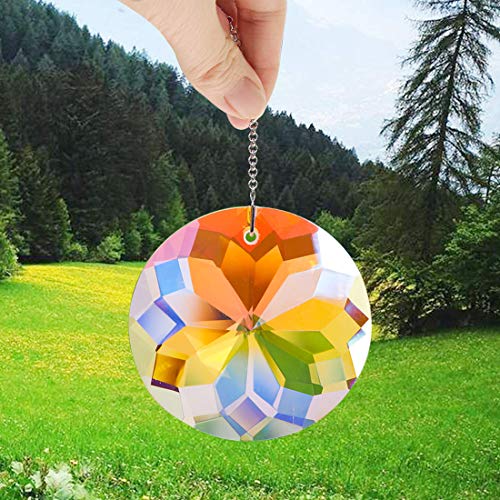 Besimple Round Crystal Suncatcher Prisms Crystal Hanging Pendant Ball Chandelier Rainbow Maker Windows Sun Catcher, Pack of 2