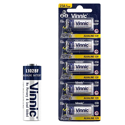 Kitstar 23A 12V L1028F Alkaline Battery for Remote No Mercury & Lead & Cadmium Added Proof Positive Power 5 Count (Pack of 1)