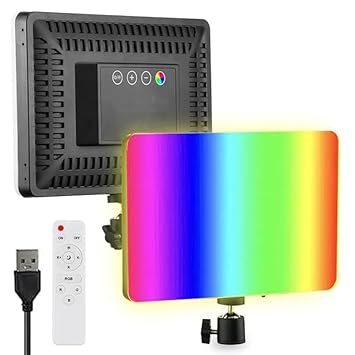 HOLD UP USB LED Video Soft RGB Light Panel, for Studio | Video Recording | YouTube | with Adjustable Color & Brightness with Remote Control RGB 10" Light ONLY