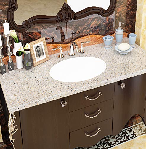 Livelynine Waterproof Contact Paper Granite Gold Peel and Stick Countertops Granite Look Film Kitchen Counter Top Vinyl Wrap Self Adhesive Wallpaper Sticky Laminate Countertop Covers Table 15.8x78.8