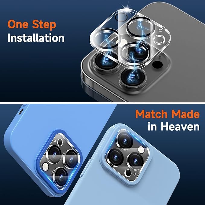 Image of 2 Pack Camera Lens Protector Compatible for iPhone 16 Pro /16 Pro Max, 9H Hardness Tempered Glass Camera Cover, Ultra HD, Anti-Scratch, Case Friendly