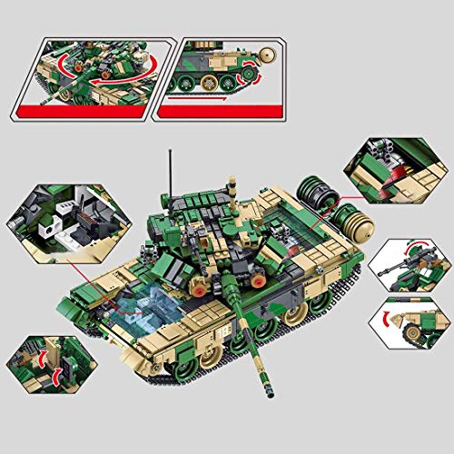 YPZ Technik Panzer Bausteine, Leopard 2a6 Panzer Modellbausatz Panzer, Militär Panzer Bausatz Klemmbausteine… – Bild 6