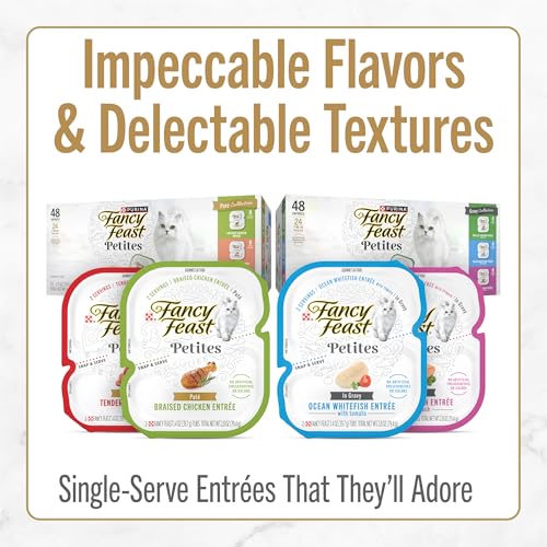 PURINA Fancy Feast Gourmet Gravy Wet Cat Food, Petites Tender Beef with Carrots Entree - (12) 2.8 Oz. Tubs