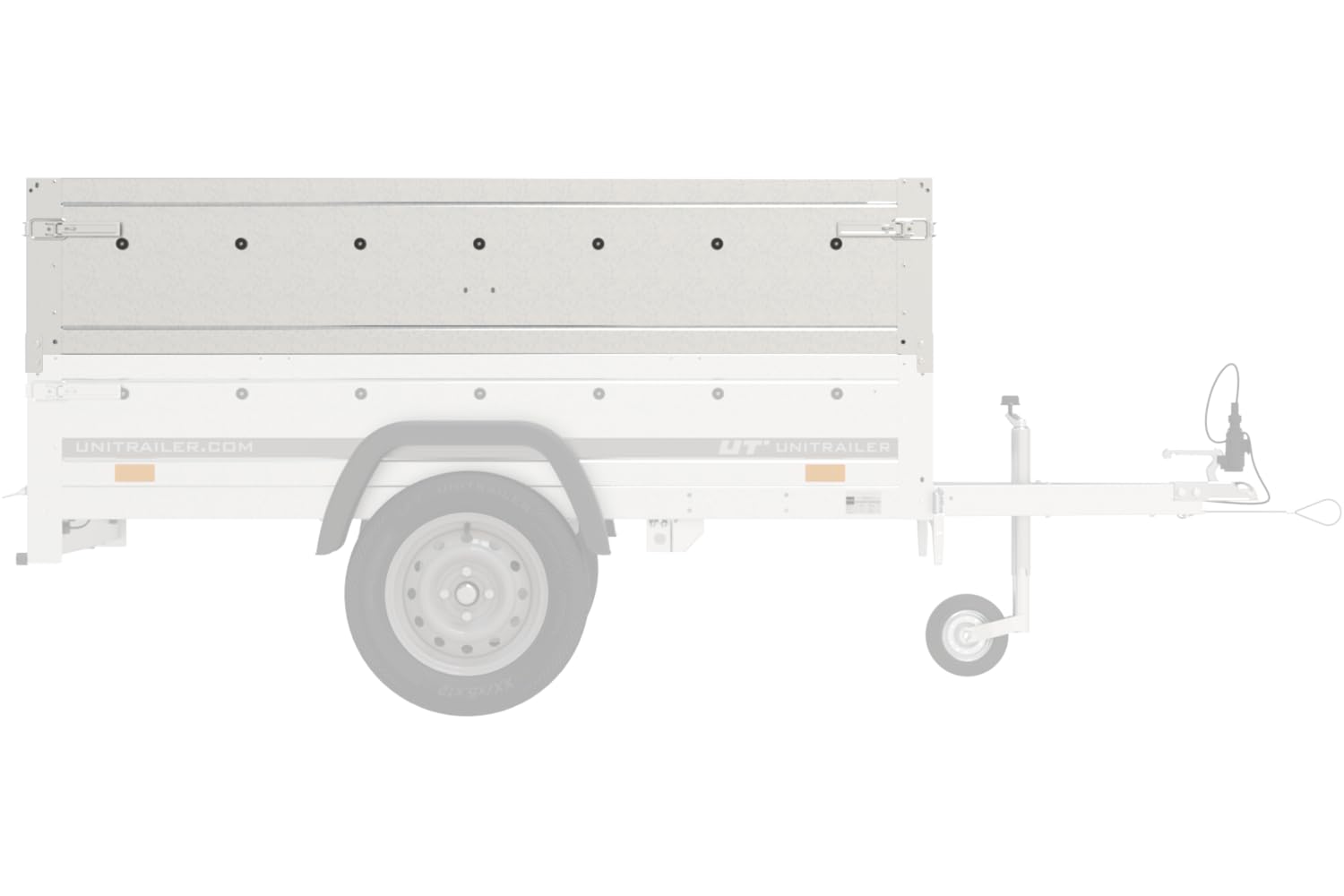 UNITRAILER Sovrasponde Garden Trailer 201 da 2000x1250x400 mm, Sponde Aggiuntive in Acciaio Zincato per Rimorchio, Altezza 40 cm per Aumentare Lo Spazio di Carico con Viti di Montaggio