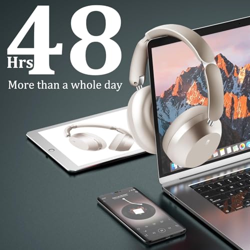 Image of Wentronic Y04 Wireless Over-Ear Headphones, Noise Cancelling, Starlight