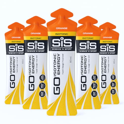 MM SIS GO Isotonic Energy Gel 5 Pack | Fast-Absorbing Endurance Fuel | Performance Boost for Running, Cycling & Triathlons | Ideal for Athletes | Quick Energy & Hydration for Athletes (Orange)