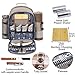 Sunflora Picnic Backpack for 4 Person with Blanket Picnic Basket Set for 2 with Insulated Cooler Wine Pouch for Family Couples (Brush Beige)