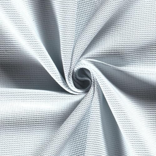 Tissu piqué nid d'abeille 100 % coton micro gaufré couleur bleu pâle en 10 m