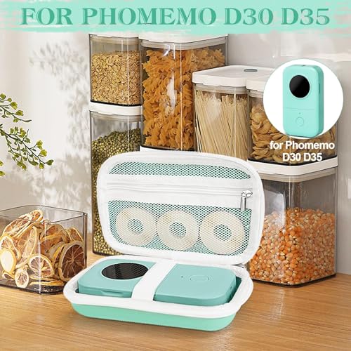 Image of Teyomi Case Compatible with Phomemo D30 D35, Cover for Phomemo D30 Label Maker, Hard Shell Storage Bag-Green (Box Only)
