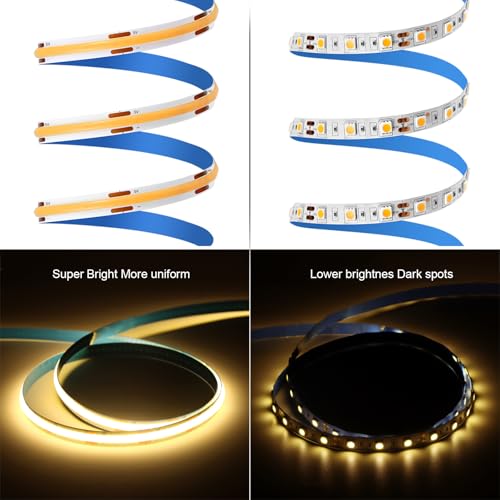 LRGBST DC5V USB Dimmable COB LED Streifen, 2M Warmweiß COB LED Strip Light with Remote control Dimmer For Innen Küche Bedroom Wohnzimmer Beleuchtung