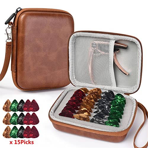 LIZHOUMIL Étui de rangement pour médiators de guitare avec 15 médiators de guitare, boîte de rangement pour guitare… - Les Beatles, Paul McCartney, John Lennon, RIngo Starr, George Harrison LIZHOUMIL Étui de rangement pour médiators de guitare avec 15 médiators de guitare, boîte de rangement pour guitare… – Image 3