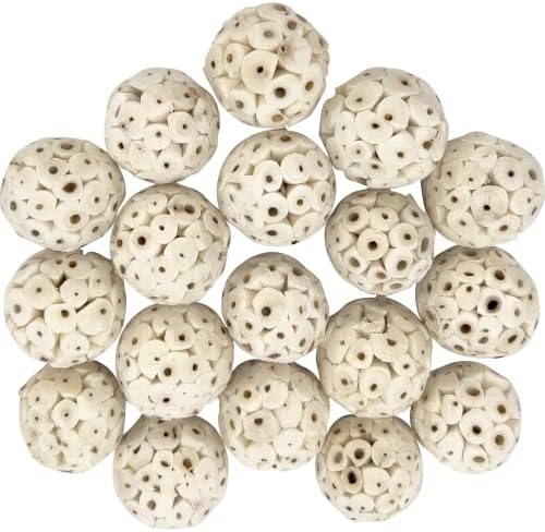 5124 Mini Sola Balls Pk18 - Handcrafted Soft sola Wood Bird Forag...