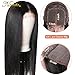 Nadula Hair 4×4 Lace Closure Human Hair Wigs Pre Plucked Brazilian Virgin Straight Hair Lace Wig with Baby Hair for Women 150% Density Natural Color (16inch)