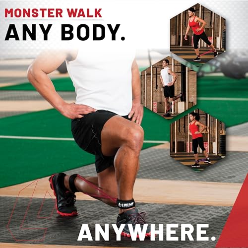 Lifeline Fitness Monster Walk Lower Body Resistance Bands with Ankle Cuffs - Durable Home Gym Equipment for Agility, Exercise, and Lower Body Strength – Multiple Resistance Levels Available 20 Pound - Thumbnail 2
