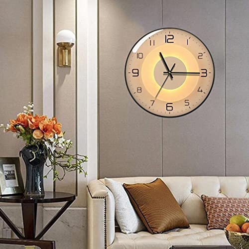Image of Wall Clock 12 inch Silent Quartz Decorative Wall Clock Non-Ticking Classic Digital Clock Battery Operated Round Easy to Read Handheld Complete Home /Kitchen /Bedroom (422)