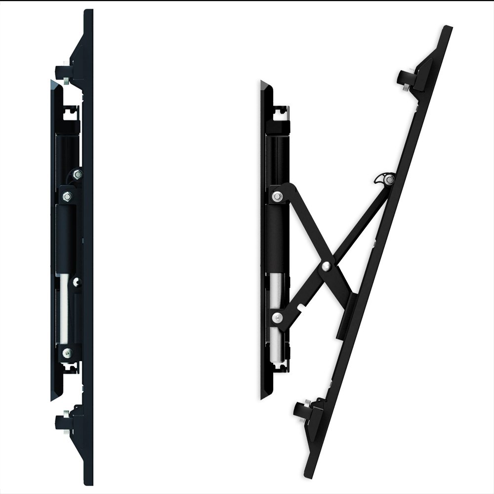 PureMounts SLIMFLEX-65 montaggio a parete per televisori con 71-165 cm (28-65"), VESA 600x400, inclinabile: -15, orientabile: 180, distanza dal muro: 36-600 mm, carico massimo: 25 kg, nero