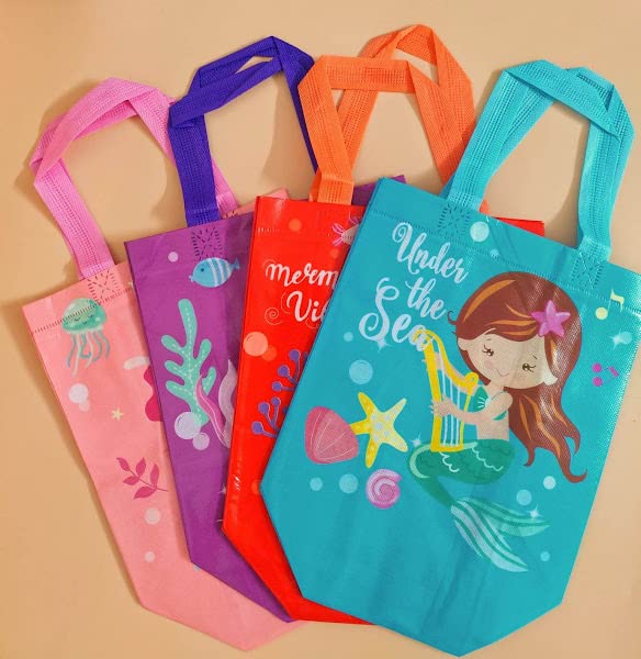 TERA 13 Return Gifts for Girls (Pack of 10 pcs) Mermaid Theme Carry Bag, Shopping Bag, Gifting Bag, Multipurpose Reusable Carry Bag, Birthday Gifting Bags-image-22