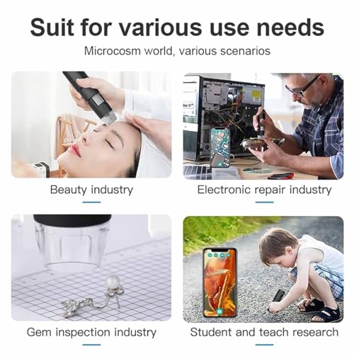 Image of Digital Microscope, 50X-1000X Magnification Portable Handheld USB Camera with 8 LED Lights for Phone PC Tablet Inspection