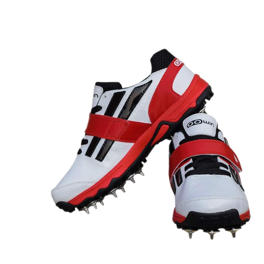 S-Pace White/red Cricket Shoes Size-5 with TR-77-W Cricket Leather Ball Veg Tanned White-image-35
