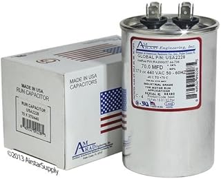 Amrad 80 uf / Mfd Round Universal Capacitor; Trane Replacement USA2229 - used for 370 or 440 VAC , Made in the U.S.A.