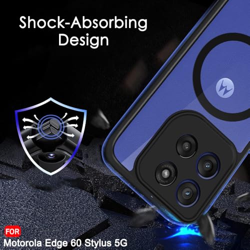 Image of TheGiftKart Hybrid Shockproof Back Cover Case for Motorola Moto Edge 60 Stylus 5G | Hard Back Cover for Motorola Edge 60 Stylus (PC & TPU, MagSafe Compatible, Transparent Clear Back, Black Sides)