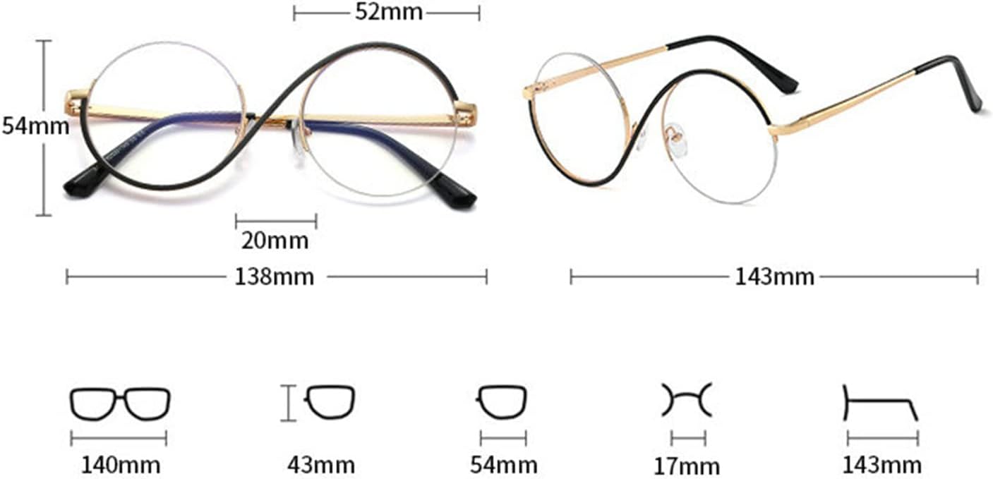 willochra unique Round Blue Light Blocking Glasses for women Elphaba Glasses Metal Frame Computer Anti Eyestrain Eyeglasses - Image 4