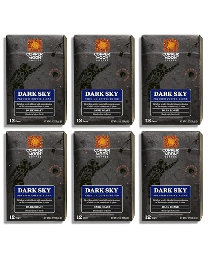 Image of Copper Moon Single Serve Coffee Pods for Keurig K-Cup Brewers, Dark Roast, Dark Sky Blend, 72 Count
