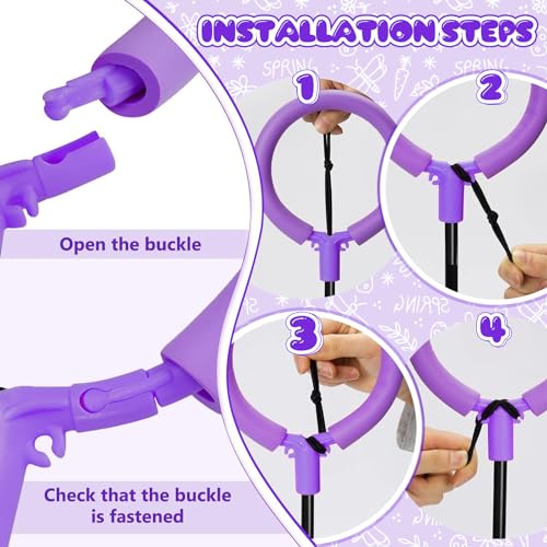 chimoo Kinder Blinkender Springring Fußkreisel,Faltbarer Ankle Skip Ball Sport Sprungball Mit Lichtrad Lila Blinkender Sprungball Mädchen Im Alter Von 6, 7, 8, 9 Und 10 Jahren