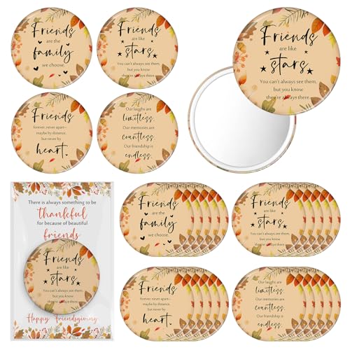 Yalikop 20 Sets Happy Thanksgiving Gifts Friendsgiving Pocket Mirror with Cards for Women Thanksgiving Party Favors Friendsgiving Decorations Thank You Gift for Guest Coworker Teacher Nurse (4 Styles)